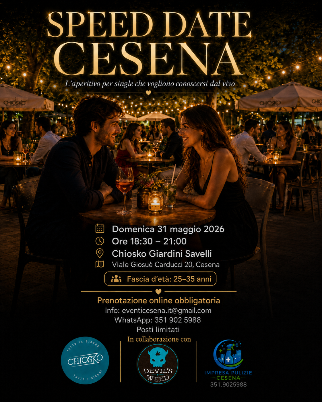 Speed Date per Single a Cesena 25-34 anni - 31 Maggio 2026