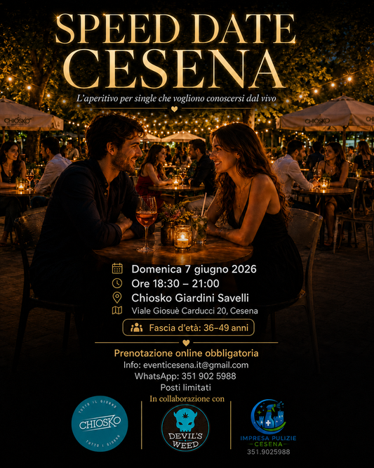 Speed Date per Single a Cesena 36-49 anni - 7 Giugno 2026